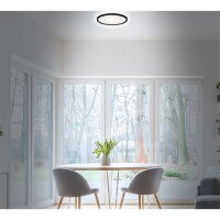 LED Deckenleuchte Backlight, Schwarz, 18 Watt, 4000K, Backlight-Effekt, Ø 29 cm – Telefunken