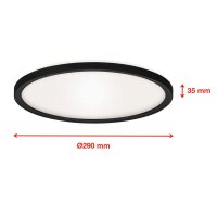 LED Deckenleuchte Backlight, Schwarz, 18 Watt, Backlight-Effekt, Ø 29 cm – Telefunken