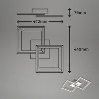 LED Deckenleuchte Frame, Alu-Chrom, 22 Watt, 3000K, dimmbar, schwenkbar, Ø 44 cm – Briloner