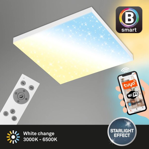 Smartes LED-Panel Frameless S, Weiß, 24 Watt, 3000 – 6500K, dimmbar, smart steuerbar – Briloner