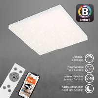 Deckenleuchte Briloner LED 24W 45CM Deckenlampe SmartHome Dimmbar CCT Panel Sternenhimmel Eckig Weiß