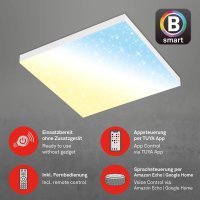 Deckenleuchte Briloner LED 24W 45CM Deckenlampe SmartHome Dimmbar CCT Panel Sternenhimmel Eckig Weiß