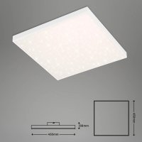 Deckenleuchte Briloner LED 24W 45CM Deckenlampe SmartHome Dimmbar CCT Panel Sternenhimmel Eckig Weiß