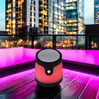 Akku-Tischleuchte Gropina, Weiß / schwarz, 6x0,06W, smart steuerbar, Ø 9,8 cm – Globo