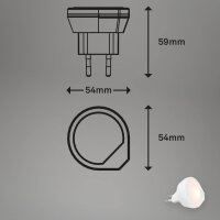 Nachtlicht Briloner LED Steckerleuchte 0,4 Watt LED Weiß Steckdosenleuchte