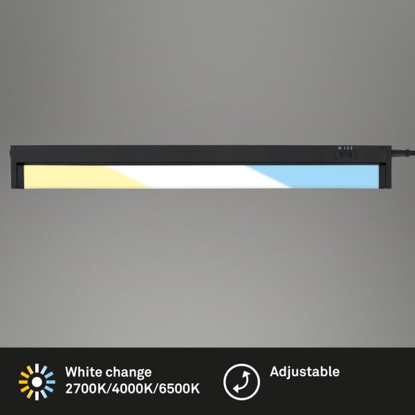 Unterbauleuchte Briloner LED Schwarz mit Farbsteuerung schwenkbar 54,5 cm