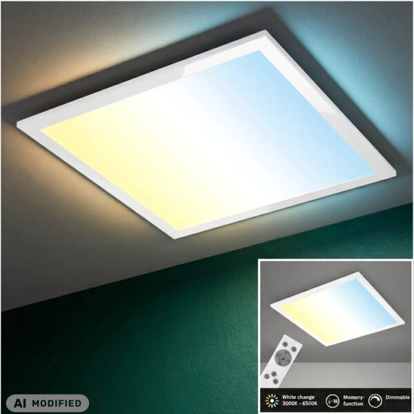 Deckenleuchte Briloner LED Panel mit Fernbedienung 21 Watt Deckenlampe 38 x 38 cm CCT
