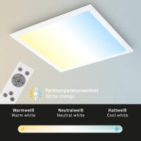 Deckenleuchte Briloner LED Panel mit Fernbedienung 21 Watt Deckenlampe 38 x 38 cm CCT