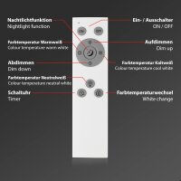Deckenleuchte Briloner LED Panel mit Fernbedienung 21 Watt Deckenlampe 38 x 38 cm CCT