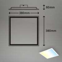 Deckenleuchte Briloner LED Panel mit Fernbedienung 21 Watt Deckenlampe 38 x 38 cm CCT