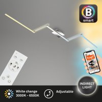 B-Kartonage Deckeneuchte Briloner LED 24W 227,2CM Deckenlampe SmartHome Dimmbar CCT Fernbedienung Schwenkbar Alu-Chrom