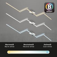 Smarte Deckenleuchte B, Alu / Chrom, 24 Watt, 3000 – 6500K, dimmbar, CCT einstellbar – Briloner