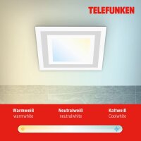 LED Deckenleuchte LED Panel, Weiß, 18 Watt, dimmbar, RGB, CCT einstellbar – Telefunken