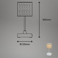 Akku-Leuchte Briloner 3 Watt LED Tischleuchte Sternenoptik Taupe Touchdimmer Tischlampe