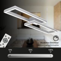 B-Kartonage Deckenleuchte Briloner Frame LED 42W 119,5CM Deckenlampe CCT RGB Backlight Dimmbar Fernbedienung Schwenkbar Alu