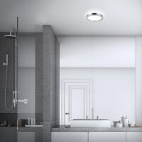 Badleuchte Briloner LED 18W Ø 30CM Badezimmerlampe IP44 Backlight Deckenleuchte 4000K Chrom