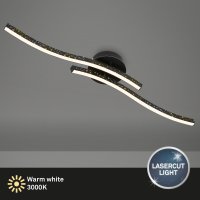 B-Kartonage Deckenleuchte Briloner LED 12W 80,5CM Deckenlampe Glitzereffekt 3000K Schwarz