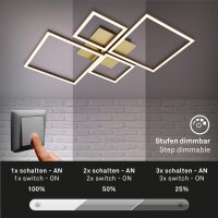 Deckenleuchte Briloner Frame LED 48W 75CM Deckenlampe Dimmbar Schwenkbar 3000K Gold