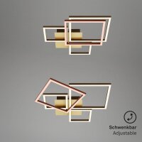 Deckenleuchte Briloner Frame LED 48W 75CM Deckenlampe Dimmbar Schwenkbar 3000K Gold