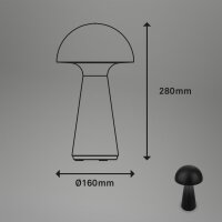 Akku Leuchte Außenlampe Briloner Tischleuchte unplugged Schwarz dimmbar Aufladbar