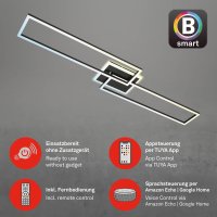 Briloner Deckenleuchte Frame Smart Home LED 40W Deckenlampe CCT Dimmbar Schwenkbar Backlight Schwarz