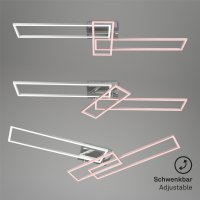 B-Kartonage Briloner Deckenleuchte Frame Smart Home LED 51W Deckenlampe CCT Dimmbar Fernbedienung Schwenkbar Alu