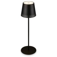 Akku-Tischleuchte Akku-Leuchte, Schwarz, 2,6 Watt, dimmbar, Ø 12 cm – Briloner