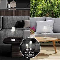 Akku-Tischlampe Akku-Leuchte, Weiß, 2,6 Watt, 3000K, dimmbar, Ø 12 cm – Briloner
