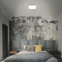 Deckenleuchte Briloner Frame LED 51W 51,5CM Deckenlampe Mittellicht Schaltbar 3000K Alu-Chrom