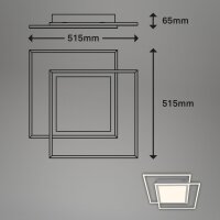 Deckenleuchte Briloner Frame LED 51W 51,5CM Deckenlampe Mittellicht Schaltbar 3000K Alu-Chrom