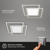 LED Deckenleuchte Frame Center, Aluminium / Chrom, 51 Watt, 3000K – Briloner