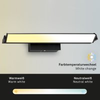 B-Kartonage Wandleuchte Briloner LED 15W 52,5CM Wandlampe CCT Dimmbar Panel Touchbedienung Schwenkbar Schwarz