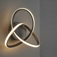 LED Wandleuchte Indigo, Anthrazit, 14 Watt, 3000K, 29 x...