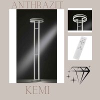 Deckenfluter Kemi, Anthrazit, 105 Watt, dimmbar, mit Fernbedienung, Ø 40 cm – Global Technics
