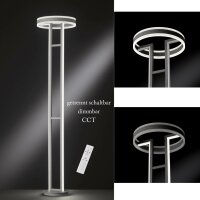 Deckenfluter Kemi, Anthrazit, 105 Watt, dimmbar, mit Fernbedienung, Ø 40 cm – Global Technics