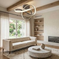 LED Deckenleuchte Indigo, Anthrazit, 45 Watt, 3000K, dimmbar, 59 x 59 x 29 cm – Global Technics