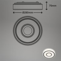 LED Deckenleuchte Deckenlampe, Schwarz / Weiß, 12 Watt, 4000K, Ø 28 cm – Briloner