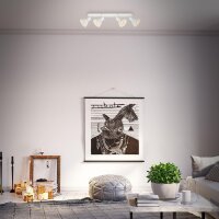 4-flammiger Deckenstrahler, Weiß, 4x25W, E14-Fassung, schwenkbar, 55 x 11 cm – Briloner