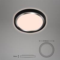 Deckenleuchte Briloner  Kahiko LED 15W Ø33,4CM Deckenlampe Backlight 3000K Chrom Schwarz