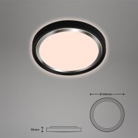 LED Deckenleuchte Kahiko, Schwarz / Weiß, 15 Watt, Backlight-Effekt, Ø 33,4 cm – Briloner
