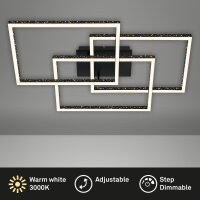 LED Deckenleuchte Frame Glitzer-Effekt, Schwarz, 57 Watt, 3000K, dimmbar, schwenkbar – Briloner