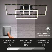LED Deckenleuchte Frame Glitzer-Effekt, Schwarz, 57 Watt, 3000K, dimmbar, schwenkbar – Briloner