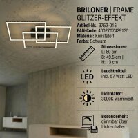 LED Deckenleuchte Frame Glitzer-Effekt, Schwarz, 57 Watt,...