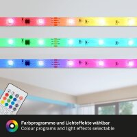 LED-Stripe, Weiß, 3 Meter, mit Fernbedienung, RGB-Farbwechsel – Briloner