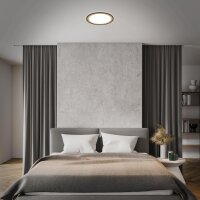 Deckenleuchte Briloner LED 22W Ø 42CM Deckenlampe Dimmbar CCT Panel Fernbedienung Gold-Braun