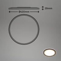 Deckenleuchte Briloner LED 22W Ø 42CM Deckenlampe Dimmbar CCT Panel Fernbedienung Gold-Braun