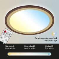 LED Deckenleuchte Ultra flaches Backlight LED Panel, Braun-Gold, 22 Watt, dimmbar – Briloner