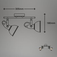 Deckenleuchte Briloner 2xE14-Fassung 30,5CM Deckenlampe...
