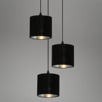 3-flammige Hängeleuchte, Antik-Silber / Schwarz, 3 x E14 max. 25W, höhenverstellbar – Briloner