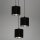 3-flammige Pendelleuchte Antik-Silber, Antik-Silber / Schwarz – Briloner